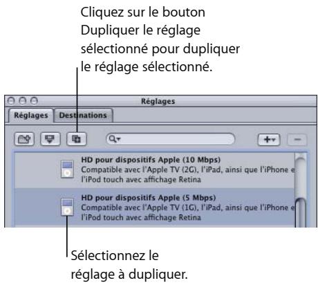 APPLE COMPRESSOR 4 - Pour dupliquer un réglage - 1