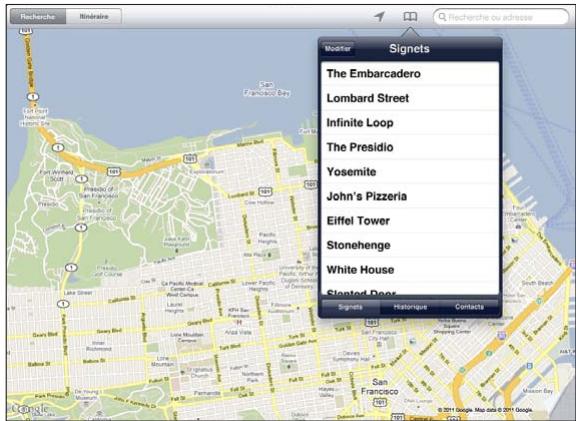 APPLE IPAD 2 WI-FI - Association d'un signet à des lieux - 1