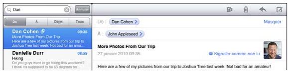 APPLE IPAD 2 WI-FI - Recherche dans le courrier électronique - 1