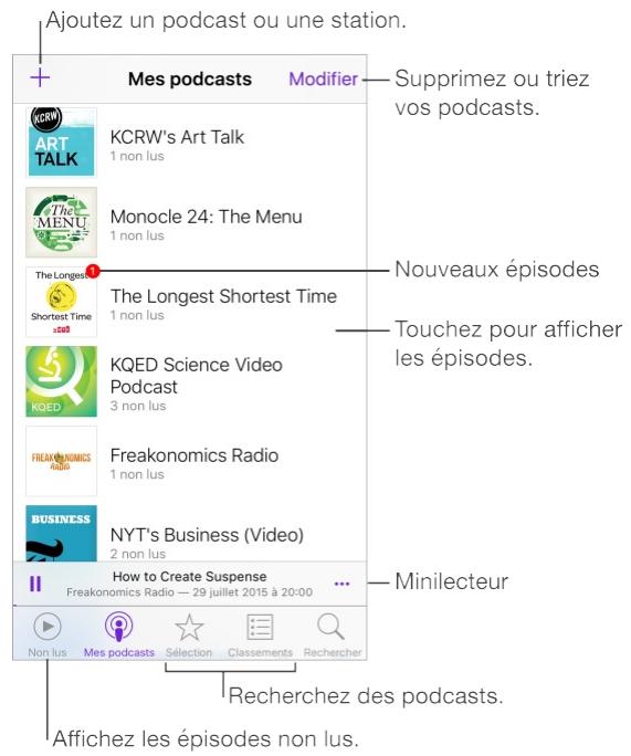 Podcasts en un coup d'oeil 1
