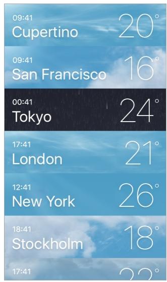 Pour ajouter une ville ou effectuer d'autres modifications : Touchez : = 1