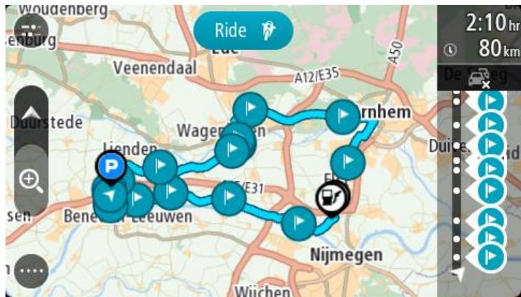 TOMTOM RIDER 40 - Se rendre à un arrêt d'un parcours enregistré - 1