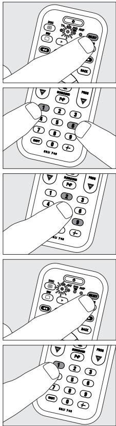 PHILIPS SRU740 - Einstellen der Geräteauswahl (Mode-Selector) - 1
