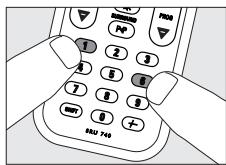 PHILIPS SRU740 - Ripristino delle funzioni originali del telecomando - 1