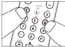 Diagram showing hand positioning on a keypad with numbered keys and directional arrows indicating movement