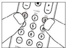 Diagram showing finger positioning of a mobile phone with numbered fingers and buttons, likely illustrating a contact or navigation task.