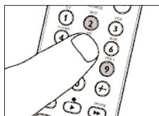 Hand interacting with a phone showing numbered buttons and navigation icons