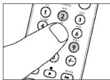 Hand interacting with a smartphone displaying numbered buttons and navigation icons
