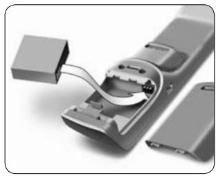 PHILIPS TSU9200 - To insert the battery: - 1