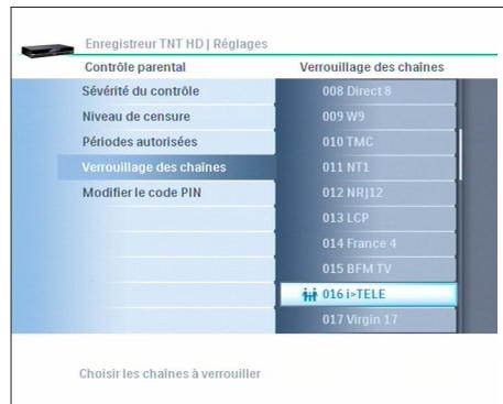 PHILIPS HDT8010 - Verrouillage des chaînes - 1