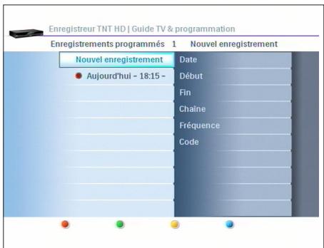 PHILIPS HDT8010 - Programmer un enregistrement via la touche TIMER - 1