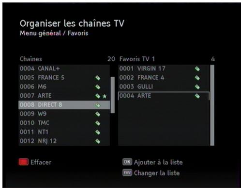 PHILIPS DSR 2020 - Créer une liste de favorsis - 2