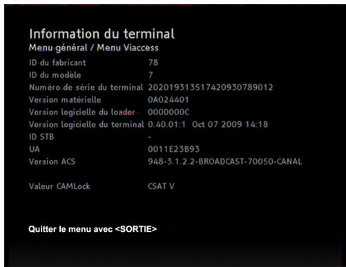 PHILIPS DSR 2020 - Information du terminal - 1