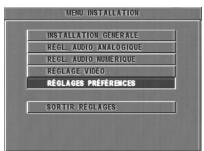 PHILIPS DVD625-001 - Menu relatif aux réglages préférentiels - 1