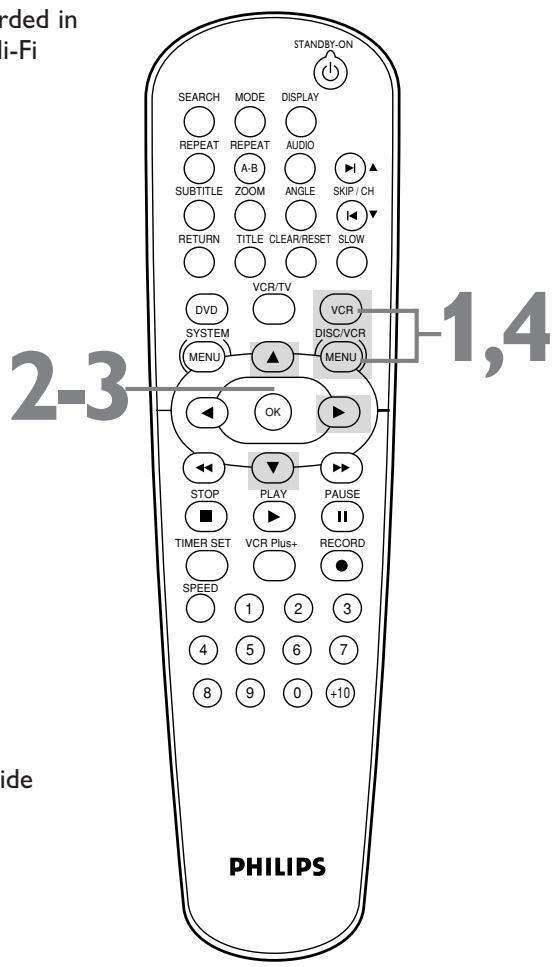 PHILIPS DVD750VR - Press DISC/VCR/MENU to remove the menu. - 1