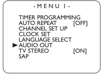 PHILIPS DVD750VR - Press or to select AUDIO OUT. Then, press . - 1