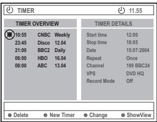 PHILIPS DVDR610 - Ändern einer programmierten Aufnahme - 1