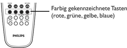 PHILIPS DVDR616 - Funktionen der farbig gekennzeichneten Tasten - 1