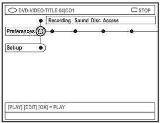 PHILIPS DVDR616 - Zugreifen auf die Optionen von Einstellungen - 1