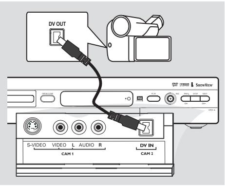 PHILIPS DVDR616 - Raccordement d'un caméscope aux connecteurs de la face avant - 1