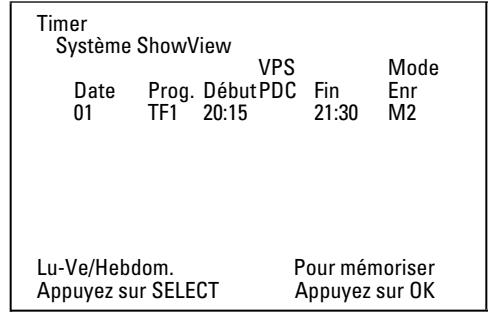 PHILIPS DVDR730 - Selectionner un enregistrement quotidien ou hebdomadaire - 1