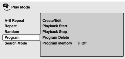 PIONEER DV 454 - Other functions available from the program menu - 1
