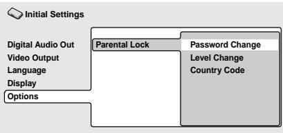 PIONEER DV 454 - Select 'Password Change'. - 1