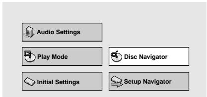 PIONEER DV 454 - Press SETUP and select 'Disc Navigator' from the on-screen display. - 1