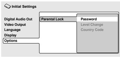PIONEER DV 454 - Select 'Password'. - 1