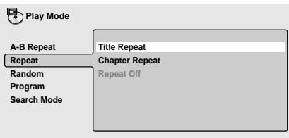 PIONEER DV 454 - Select a repeat play option. - 1