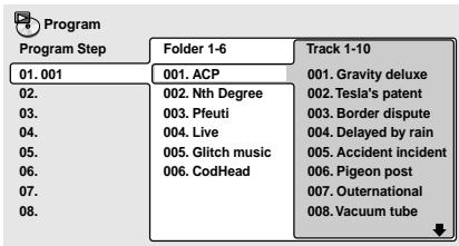 PIONEER DV 454 - Select a title, chapter, folder or track for the current step in the program list. - 4