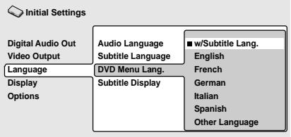 PIONEER DV 454 - DVD Menu Language - 1
