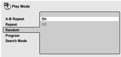 PIONEER DV 454 - Select a random play option. - 2