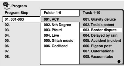 PIONEER DV 454 - Select a title, chapter, folder or track for the current step in the program list. - 5