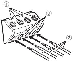 PIONEER GM-D8601 - Connectez les fils des haut-parleurs aux bornes de sortie des haut-parleurs. - 1