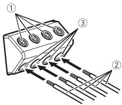 PIONEER GM-D8601 - Conecte los cables del altovoz a los terminales de salute del altovoz. - 1