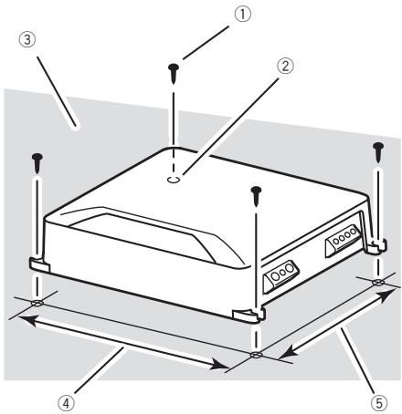 PIONEER GM-D8601 - Perfore agujeros de 2,5 mm de diametro en las marcas, sobre la alfombra o directamente en el chasis. - 1