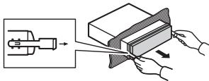 PIONEER MVH-180UI - Removing the unit (installed with the supplied mounting sleeve) - 2