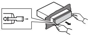 PIONEER MVH-X380BT - Entfernen des (mit dem mitgelieferten Montagerahmen eingebauten) Geräts - 2