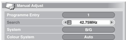 PIONEER PDP-4270XD - Setting up analogue TV channels manually - 2