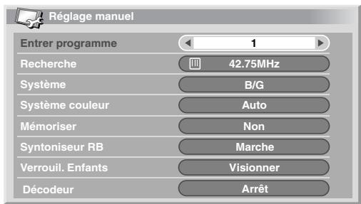 PIONEER PDP-4270XD - Réglage manuel des chaînes de télévision analogiques - 1