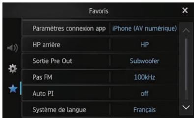 PIONEER SPH-DA110 - Personnalisation du menu des+favoris - 2