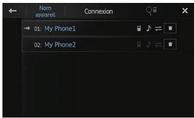 PIONEER SPH-DA110 - Tapotec le nom de l'appareil Bluetooth que vous souhaitez connecter. - 1