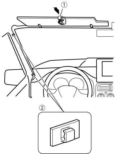 PIONEER SPH-DA120 - Bevestig de microfoonklem aan de zonneklep. - 1