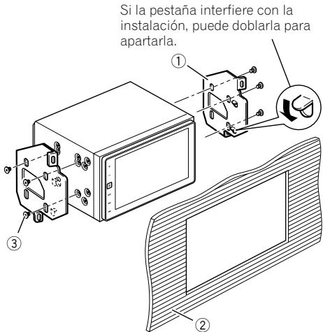 PIONEER SPH-DA120 - Instalación utilizando los orificios de tornillo del lateral de este producto - 2