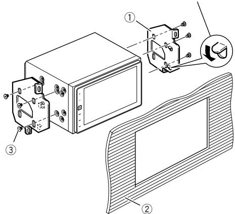PIONEER SPH-DA120 - - Fastening this product to the factory radio-mounting bracket. - 2