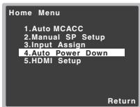 PIONEER VSX-323-K - Le menu Auto Power Down - 1