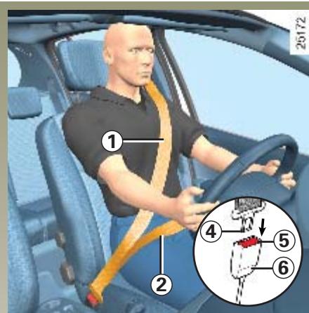 RENAULT CLIO 3 - Réglage en hauteur de la ceinture de sécurité - 1