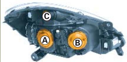 RENAULT CLIO 3 - PROJECTEURS AVANT AVEC LAMPES AU XÉNON : remplacement des lampes - 1