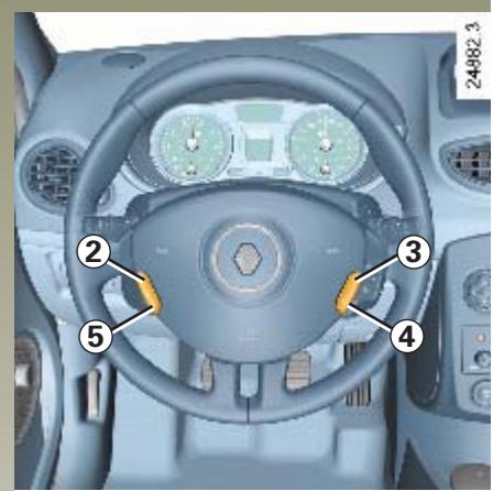 RENAULT CLIO 3 - RÉGULATEUR-LIMITEUR DE VITESSE : fonction régulateur (suite) - 1
